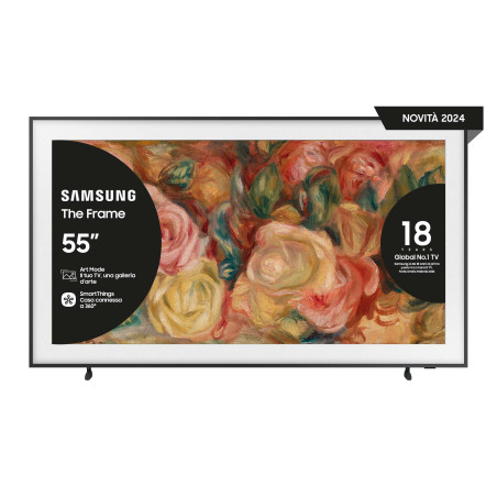 Samsung TV QLED 4K 55” QE55LS03DAUXZT Smart TV Wi-Fi Black 2024, Matte Display, Processore Quantum 4K, Modern Frame Design,