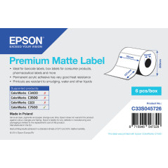 Epson Premium Matte Label - Die-cut Roll  76mm x 127mm, 960 labels