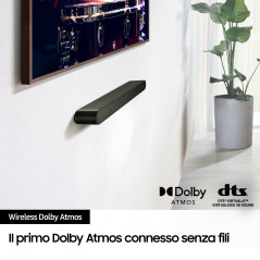 Samsung Soundbar HW-S60D ZF Serie S, 7 Speaker, Wireless Dolby Atmos, Audio a 5.0 Canali, Q-Simphony, Alexa integrato e