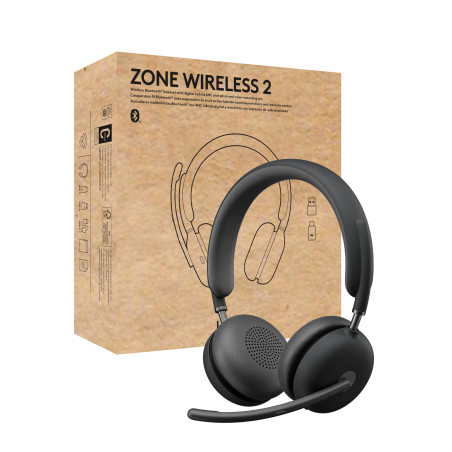 Logitech Zone Wireless 2 Auricolare Con cavo e senza cavo A Padiglione Ufficio USB tipo-C Bluetooth Grafite