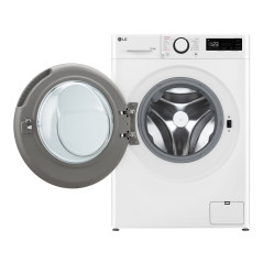 LG D4R5010TSWS Lavasciuga 10 6kg AI DD, Serie R5 Classe D, 1400 giri, TurboWash 360, Vapore, Eco Hybrid, Bianca