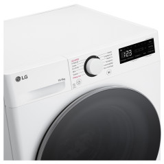 LG D4R5010TSWS Lavasciuga 10 6kg AI DD, Serie R5 Classe D, 1400 giri, TurboWash 360, Vapore, Eco Hybrid, Bianca