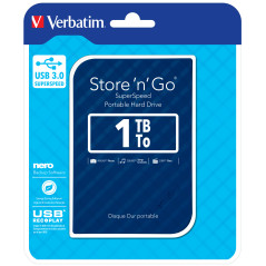 Verbatim Disco rigido portatile Store 'n' Go USB 3.0 da 1 TB - Blu