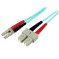 StarTech.com Cavo patch duplex LSZH fibra multimod. 50/125 2 m 10 Gb Aqua LC-SC