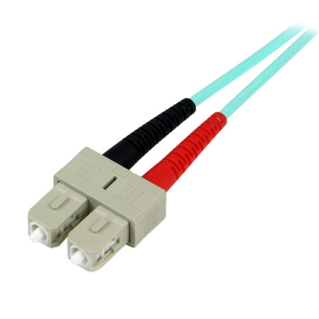 StarTech.com Cavo patch duplex LSZH fibra multimod. 50/125 2 m 10 Gb Aqua LC-SC