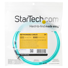 StarTech.com Cavo patch duplex LSZH fibra multimod. 50 125 2 m 10 Gb Aqua LC-LC