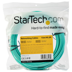 StarTech.com Cavo in fibra ottica multimodale da LC UPC a LC UPC OM4 da 15 m - Fibra LOMMF VCSEL Zipcord da 50 125 µm, Reti