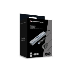 Conceptronic HUBBIES20GP hub di interfaccia USB 3.2 Gen 1 (3.1 Gen 1) Type-C 5000 Mbit s Grigio