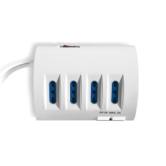 Ewent EW3934 prolunghe e multiple 2 m 5 presa(e) AC Interno Blu, Bianco