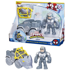 Marvel Spidey e I Suoi Fantastici Amici, set Rhino Wracker, action figure con veicolo e accessorio, giocattoli per età