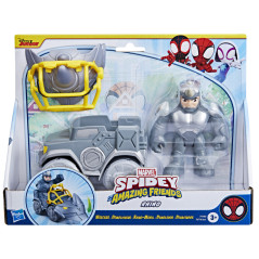 Marvel Spidey e I Suoi Fantastici Amici, set Rhino Wracker, action figure con veicolo e accessorio, giocattoli per età