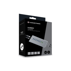 Conceptronic HUBBIES18G hub di interfaccia USB 3.2 Gen 1 (3.1 Gen 1) Type-B 5000 Mbit s Grigio