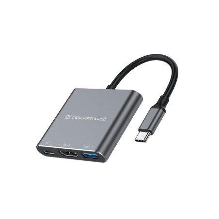 Conceptronic DONN18G replicatore di porte e docking station per laptop Cablato USB 3.2 Gen 1 (3.1 Gen 1) Type-C Grigio