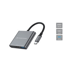 Conceptronic DONN18G replicatore di porte e docking station per laptop Cablato USB 3.2 Gen 1 (3.1 Gen 1) Type-C Grigio