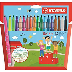 STABILO Trio A–Z marcatore Fine Multicolore 18 pz