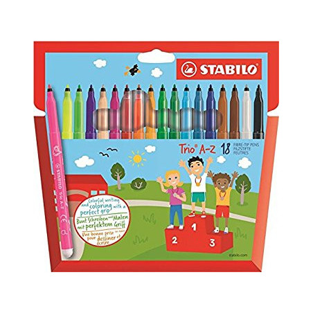 STABILO Trio A–Z marcatore Fine Multicolore 18 pz