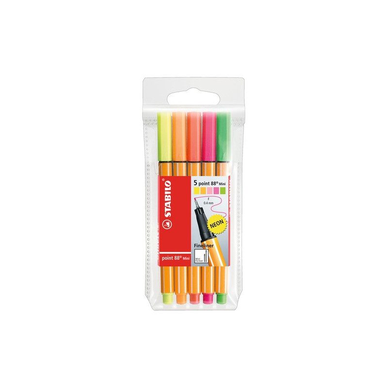 STABILO point 88 Mini penna tecnica Fine Multicolore 5 pz