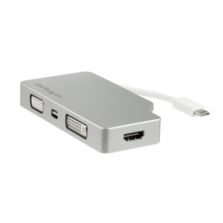 StarTech.com Adattatore Audio Video da Viaggio 4 in 1 - USB Type-C a VGA, DVI, HDMI o mDP - in Alluminio - 4K