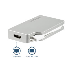 StarTech.com Adattatore Audio Video da Viaggio 4 in 1 - USB Type-C a VGA, DVI, HDMI o mDP - in Alluminio - 4K