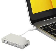 StarTech.com Adattatore Audio Video da Viaggio 4 in 1 - USB Type-C a VGA, DVI, HDMI o mDP - in Alluminio - 4K