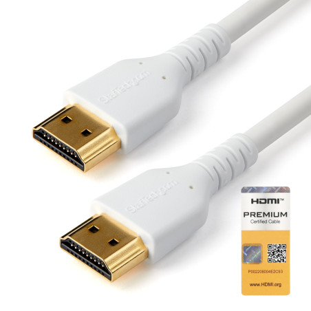 StarTech.com Cavo HDMI 2.0 certificato Premium da 1m - Cavo video HDMI con Ethernet ad alta velocità - UHD 4K 60Hz HDR - Cavo