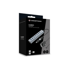 Conceptronic HUBBIES21GP hub di interfaccia USB 3.2 Gen 1 (3.1 Gen 1) Type-A 5000 Mbit s Grigio