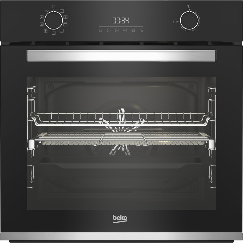 Beko b300 Forno Multifunzione BBIMA13302BMPE Pirolitico con AirFry, , 9 Funzioni, A+, Cristallo Nero e Inox