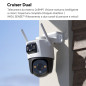 Imou Crusier DUAL 2K (3MP+3MP) Telecamera Wi-Fi Esterno Doppio Obiettivo, 360°PTZ Videocamera Sorveglianza Esterno con Visione