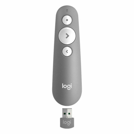 Logitech R500 puntatore wireless Bluetooth RF Grigio