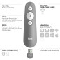 Logitech R500 puntatore wireless Bluetooth/RF Grigio