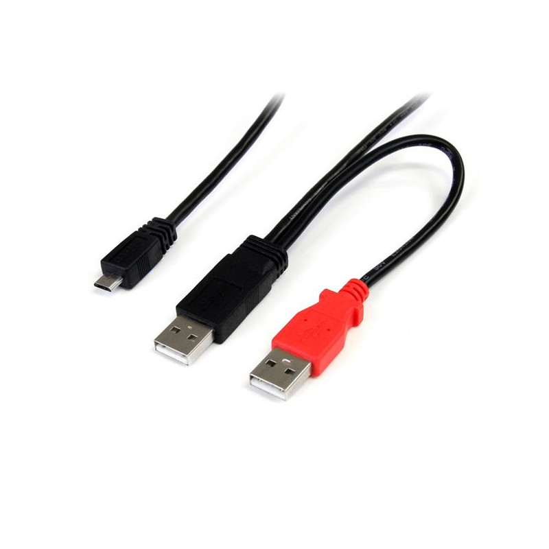 StarTech.com Cavo a doppia alimentazione per disco rigido esterno HDD a splitter Y - cavo dual USB A a micro B da 91cm