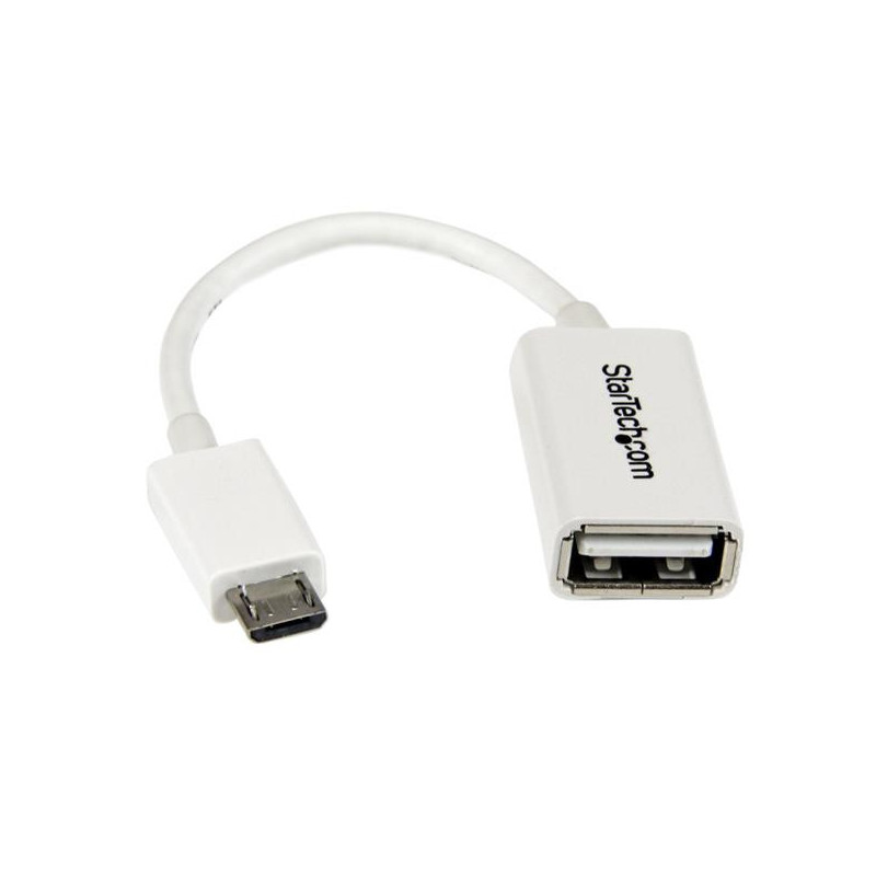 StarTech.com Cavo Adattatore micro USB a USB femmina OTG da viaggio 12cm M/F - Bianco