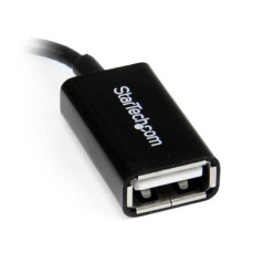 StarTech.com Cavo Adattatore micro USB a USB femmina angolato a destra OTG da viaggio 12cm M F - Nero