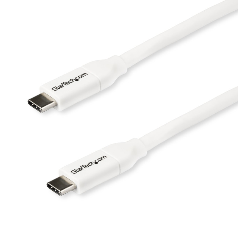 StarTech.com Cavo USB-C a USB-C con PD 5A - M/M - Bianco da 2m - USB 2.0 - Certificato USB-IF