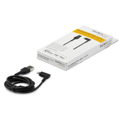 StarTech.com Cavo da USB-A a Lightening da 1m durevole - nero ad angolo retto a 90° in fribra aramidica - Robusto e resistente