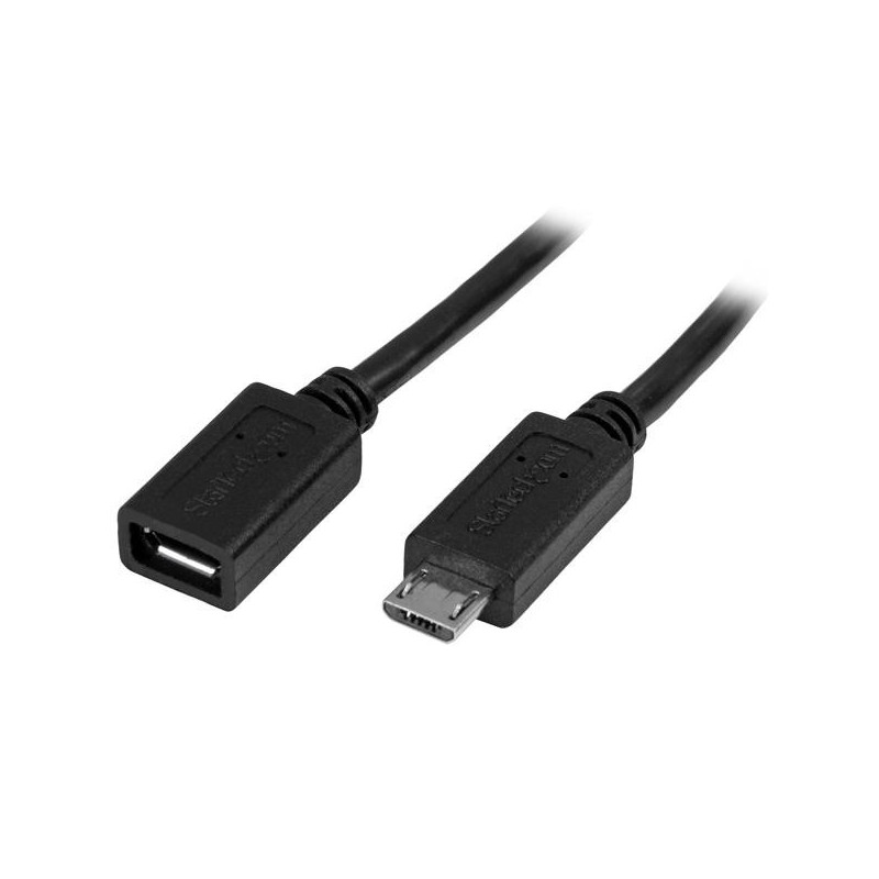 StarTech.com Cavo prolunga Micro USB maschio a femmina - Cavo di estensione micro-USB di 50cm - Nero