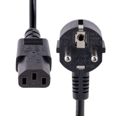 StarTech.com Cavo di alimentazione per PC da EU Schuko a C13 da 1 m, Cavo di corrente AC 250V 10A 18AWG, Cavo di ricambio con