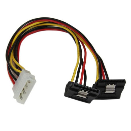 StarTech.com Splitter cavo di alimentazione Y LP4 a 2 SATA Latching ad angolare destro 30 cm- Cavo 4 Pin a Dual SATA