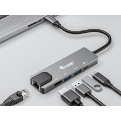 Equip 133489 replicatore di porte e docking station per laptop Cablato USB 3.2 Gen 1 (3.1 Gen 1) Type-C Grigio