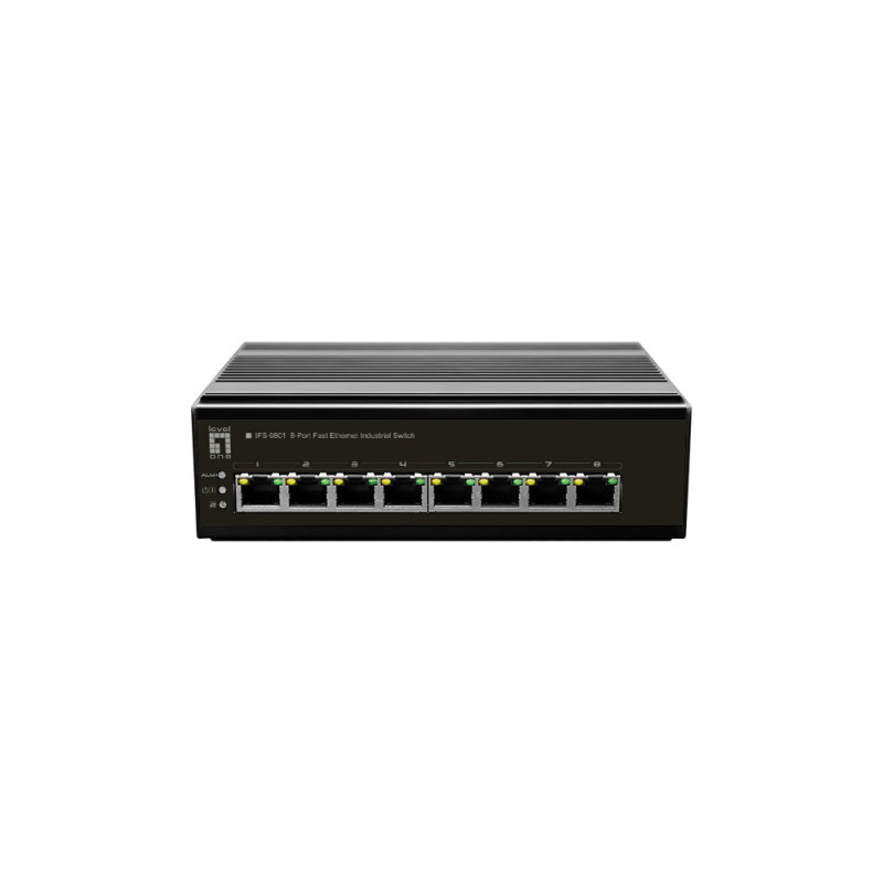 LevelOne IFS-0801 switch di rete Non gestito Fast Ethernet (10/100) Nero