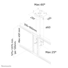 Neomounts Supporto da soffitto per TV