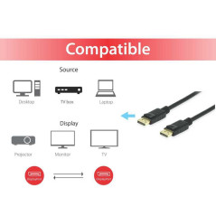 Equip 119252 cavo DisplayPort 2 m Nero