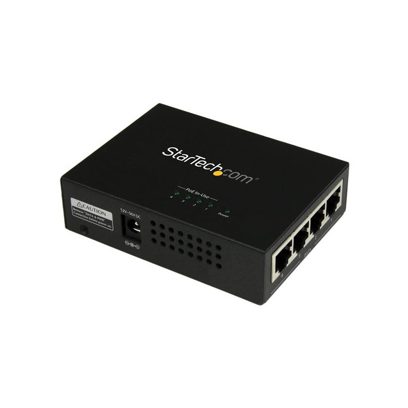 StarTech.com Iniettore midspan Gigabit Power over Ethernet (PoE) a 4 porte - 802.3at/af