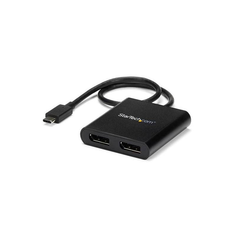 StarTech.com Adattatore USB-C a DisplayPort a due porte, Splitter MST Hub USB Tipo C a doppia porta DP 1.2 - Adattatore