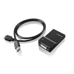 Lenovo USB 3.0 - DVI VGA adattatore grafico USB 2048 x 1152 Pixel Nero