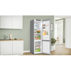 Bosch Serie 4 KGN39VLCT Frigorifero combinato da libera installazione 203 x 60 cm Metal look Classe C