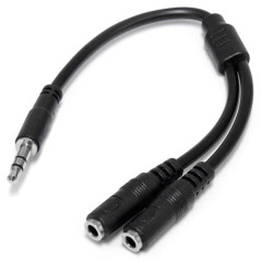 StarTech.com Cavo splitter stereo slim - Maschio 3,5 mm a 2 femmina 3,5 mm