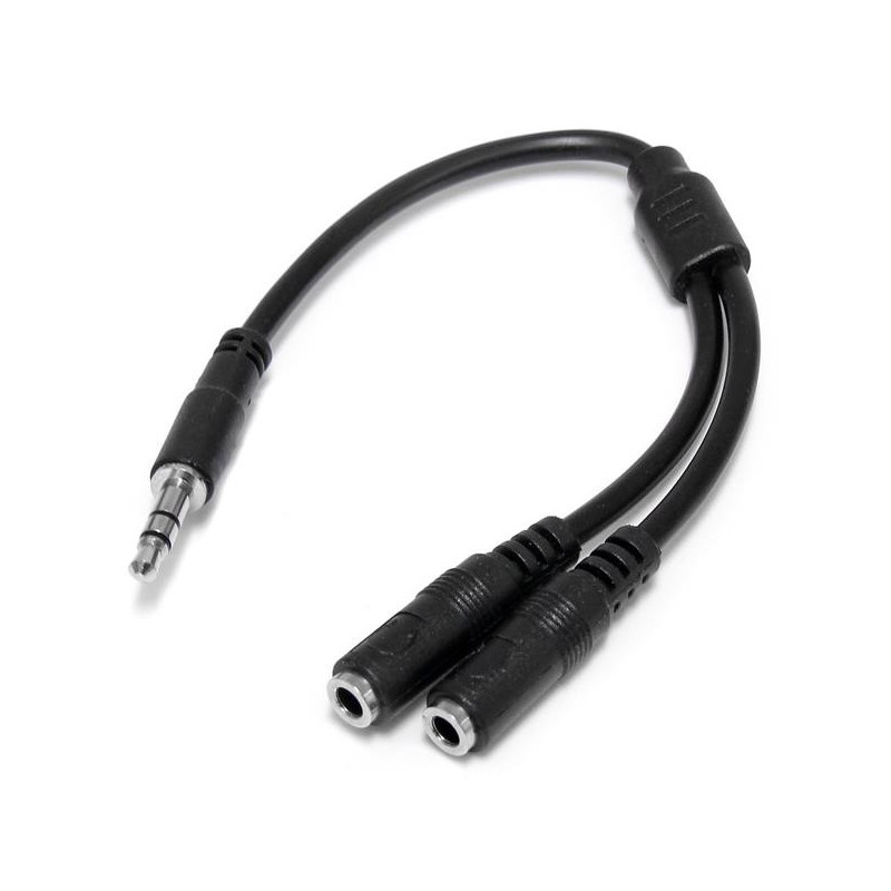 StarTech.com Cavo splitter stereo slim - Maschio 3,5 mm a 2 femmina 3,5 mm