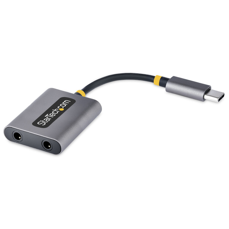 StarTech.com Adattatore USB-C a Jack 3.5mm - Splitter USB Type C per 2 Cuffie con Microfono - Scheda Audio Esterna USB C con 2