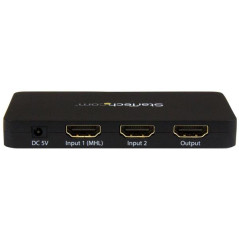 StarTech.com Switch Commutatore automatico a 2 porte HDMI con case in alluminio e supporto MHL - 4k 30Hz